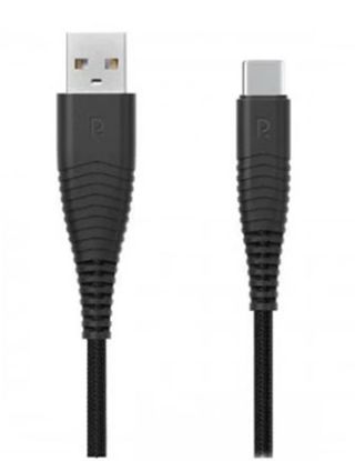 RAVPOWER CHARGE AND SYNC NYLON BRAIDED USB-A TO TYPE-C CABLE 1M/3.3FT - BLACK