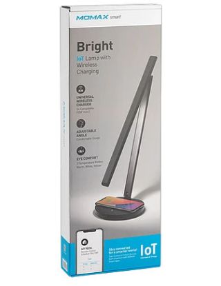 MOMAX SMART BRIGHT LOT LAMP WITH WIRELESS CHARGING - BLACK