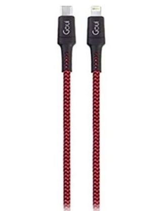 GOUI 8 PIN+D TYPE-C TOUGH EDITION LIGHTING CABLE 1.5 MTR -RED