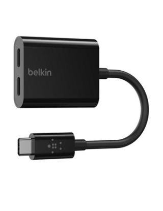 BELKIN USB-C AUDIO+CHARGE ADAPTER - BLACK