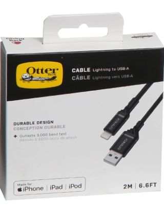 OTTERBOX LIGHTNING TO USB-A STANDARD CABLE 2M - BLACK