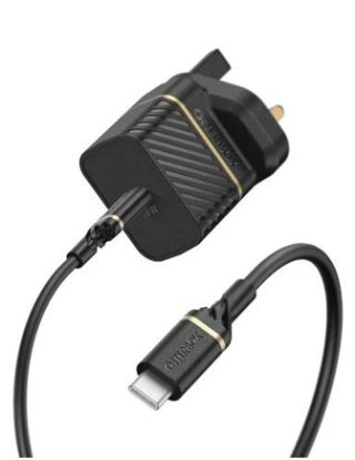 OTTERBOX WALL CHARGING KIT WALL CHARGER + USB-C TO USB-C CABLE - BLACK