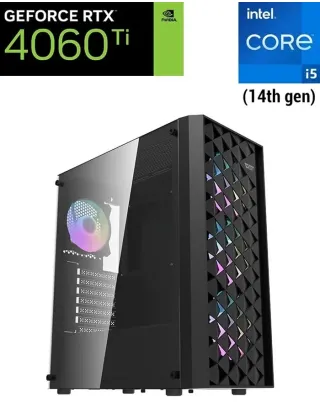 Darkflash Dk351 Luxury  Intel Core I5 - 14600k(14th Gen) Rtx 4060 Ti Gaming Pc - Black