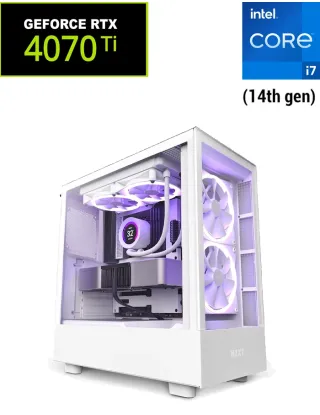 Nzxt H Series H5 Elite Intel Core I7 - 14700k(14th Gen) Rtx 4070ti Edition Atx Mid Tower Gaming Pc