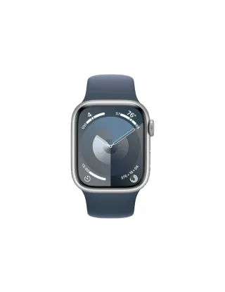 Apple Watch Series 9 Gps 41mm Silver Aluminium Case With Storm Blue Sport Band - S/m