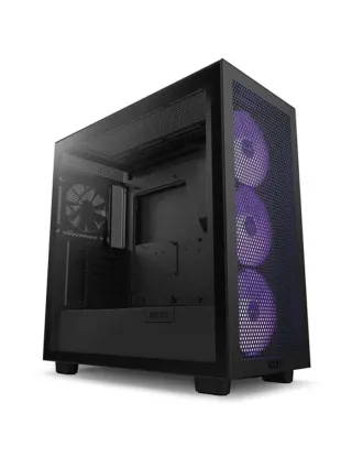 NZXT H7 Flow RGB Edition ATX Mid Tower Case - Black (2023) - CM-H71FB-R1