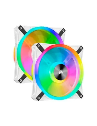 Corsir iCUE QL140 RGB PWM White Fan — Dual Fan Kit with Lighting Node CORE