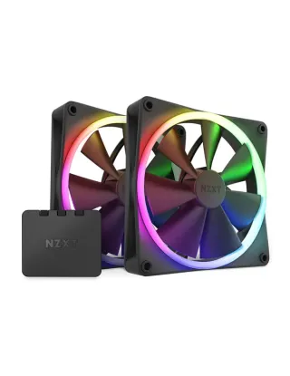 NZXT F140 RGB Twin Pack 2 x 140mm RGB Case Fans & Controller - Black
