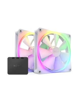NZXT F140 RGB Twin Pack 2 x 140mm RGB Case Fans & Controller - White