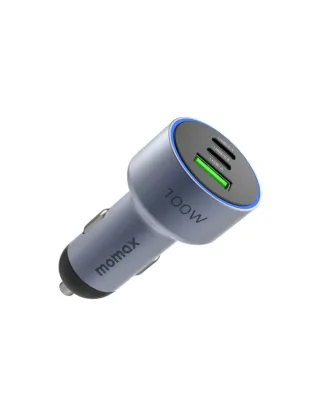 Momax Move 100W Triple-Port Car Charger - Space Grey