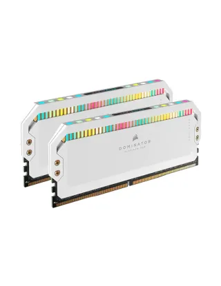 Corsair iCUE DOMINATOR PLATINUM RGB 64GB (2 x 32GB) DDR5 DRAM 5200MHz C40 Memory Kit - White
