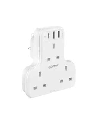 Momax ONEPLUG PD20W 2A1C 3 outlet T strip - White