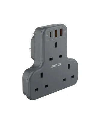 Momax ONEPLUG PD20W 2A1C 3 outlet T strip - Grey