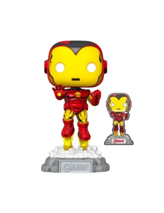 Funko Pop! Marvel: A60 - Comic Iron Man w/ Pin (Exc)