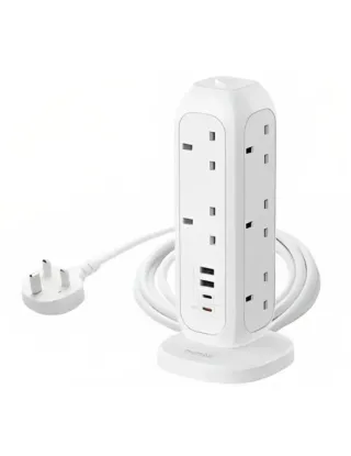Momax ONEPLUG 11-Outlet Power Strip With USB - White