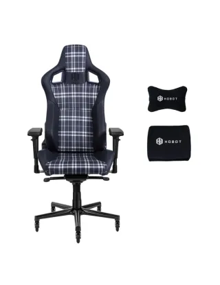 HOBOT Aviator Gaming Chair -  Black - Plaid Cloth