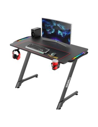 Twisted Minds Z Shaped Gaming Desk Carbon fiber texture RGB - (100cm x 60cm)
