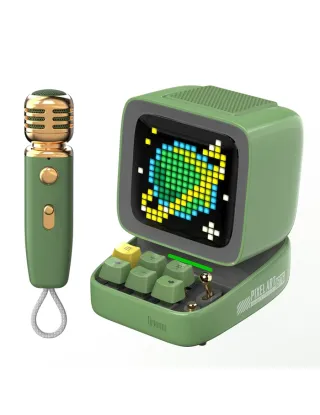 Divoom Ditoo-mic Retro Pixel Art Portable Bluetooth Speaker With Microphone Karaoke Function - Green