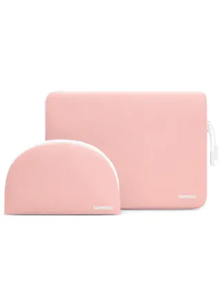 Tomtoc Lady Laptop Sleeve With Shell Pouch For 13-Inch MacBook Pro/Air - Pink