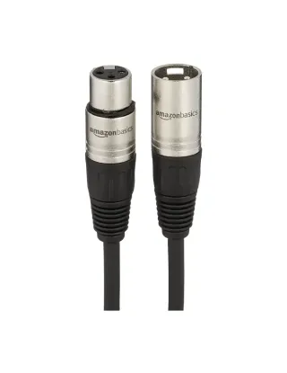 Amazon Basics Standard XLR Male to Female Balanced Microphone Cable - 6 Feet, Black