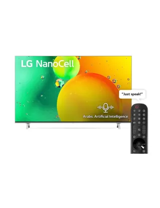 LG NanoCell TV 65 Inch NANO77 Series, Cinema Screen Design 4K Active HDR WebOS Smart AI ThinQ - 65NANO776QA