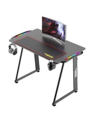 Twisted Minds A Shaped Carbon Fiber Texture RGB Light Gaming Desk