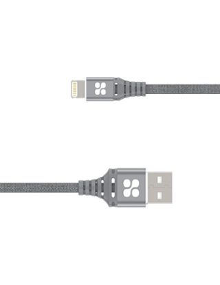 PROMATE HIGH TENSILE STRENGTH POWER&DATA CABLE FOR APPLE LIGHTING DEVICES 200CM - GREY