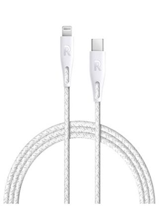 RAVPOWER CHARGE AND SYNC USB-C CABLE WITH LIGHTINING CONNECTOR 0.3M -WHITE