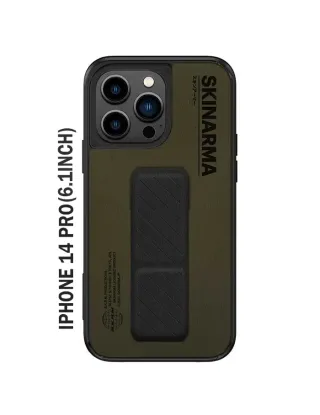 Skinarma Case For iPhone 14 Pro (6.1inch) - GYO With Black grip and stand - Olive Green