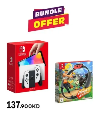 N.S – OLED Model w/ White Joy-Con - White With N.S Ring Fit Adventure R2 Bundle offer
