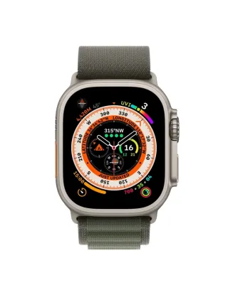 Apple Watch Ultra, 49mm, Titanium Case, Green Alpine Loop - Large (GPS + Cellular)