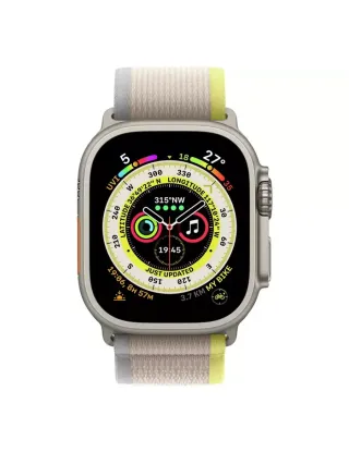 Apple Watch Ultra GPS + Cellular 49mm Titanium Case With Yellow/Beige Trail Loop - S/M