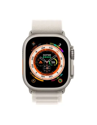 Apple Watch Ultra, 49mm, Titanium Case, Starlight Alpine Loop - Medium (GPS + Cellular)