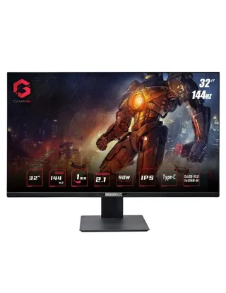 GAMEON 32inch UHD, 144Hz 1ms (3840x2160) 4K Flat IPS 90W, HDMI 2.1 Gaming Monitor With (USB Type-C) G-Sync & FreeSync (Support PS5) - Black