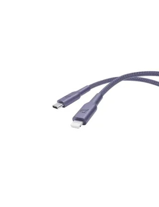 Powerology Braided USB-C To Lightning Data & Fast Charge Cable 1.2m - Purple