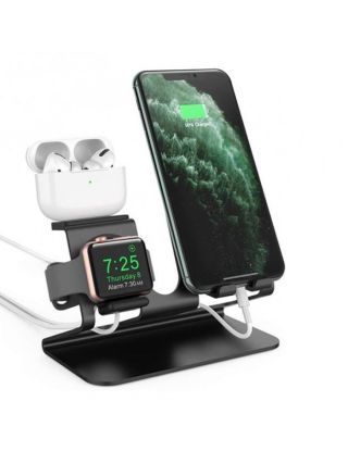Ahastyle St05 3In1 Aluminium Stand For Smart Phone/Apple Watch/Airpods - Black