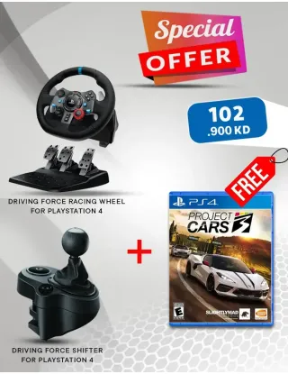 Logitech G29 Driving Force Racing Wheel And G29 Driving Force Shifter for PS4 With Free PS4: Project Cars 3 Game