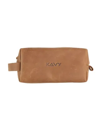 Kavy Leather Pouch Bag (Brown)